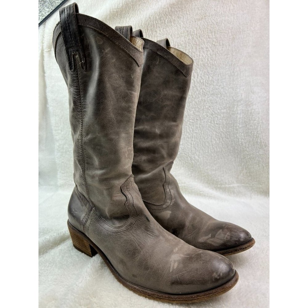Frye Women's Gray Leather Western Cowboy Boots - Style 77667 - Size 10 B